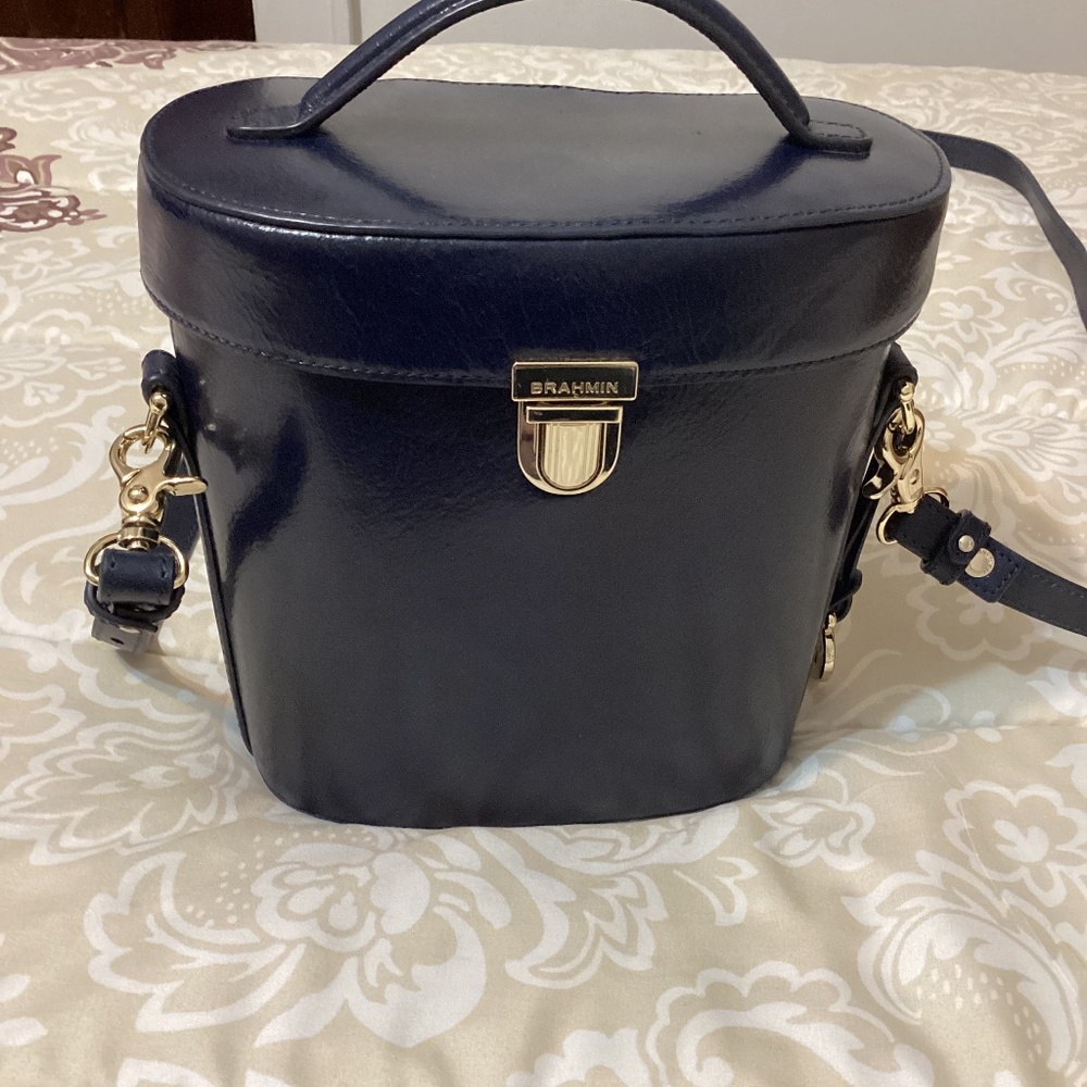 Brahmin Binocular Style Leather Crossbody Bag
